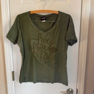 Green Olive Harley Davidson Shirt 1x / 2XL